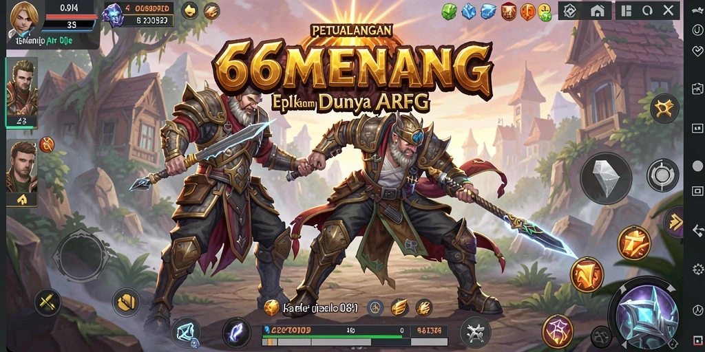 Gameplay 66MENANG yang menarik dengan aksi pertempuran seru.