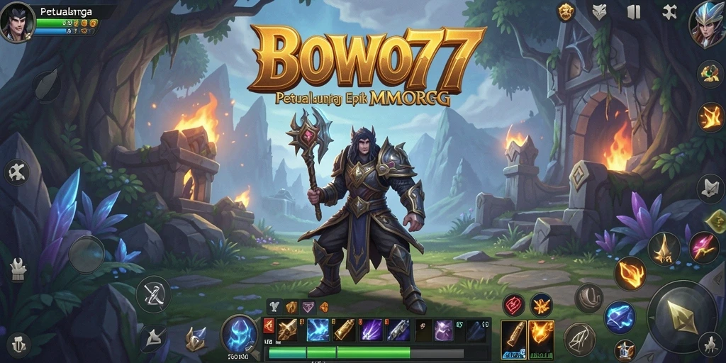 Tampilan gameplay seru dalam dunia MMORPG BOWO77.