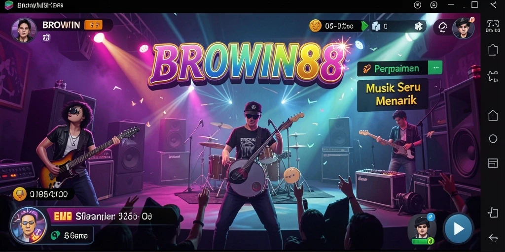 Screenshot tampilan permainan BROWIN88 dalam aksi musik yang seru.