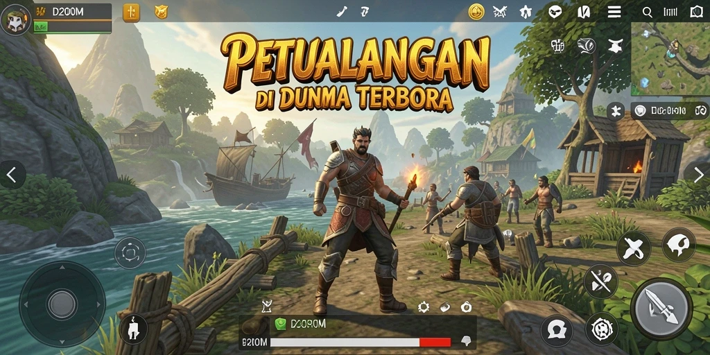 Tampilan gameplay D200M yang menakjubkan dalam petualangan eksploratif.