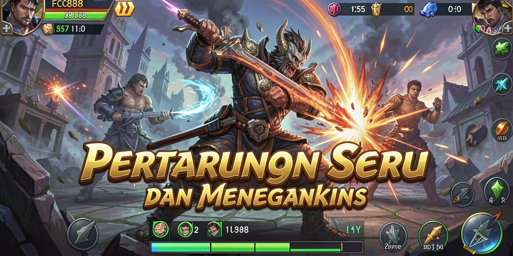 Tampilan gameplay FC888 yang seru dan menegangkan dalam pertarungan.