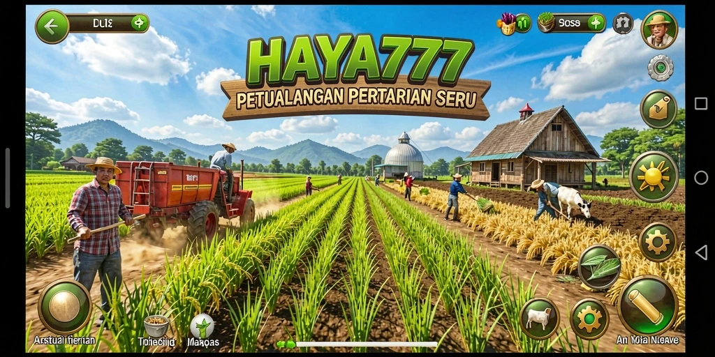 Screenshot HAYA777 menunjukkan pemain bertani dengan mengelola ladang.