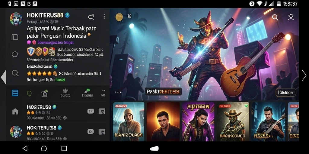 Tampilan gameplay HOKITERUS88 saat pengguna beraksi menyanyi lagu favorit.