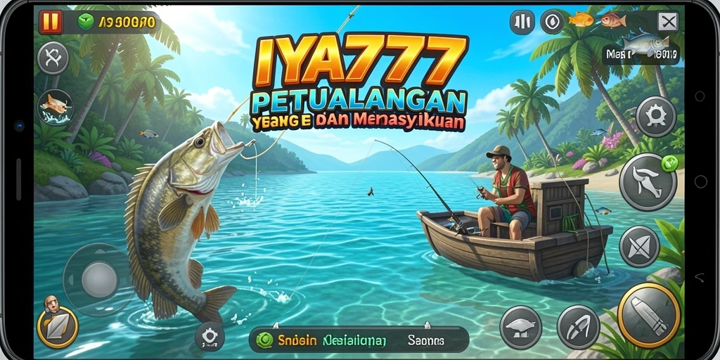 Tampilan menarik gameplay IYA777 saat memancing di laut.
