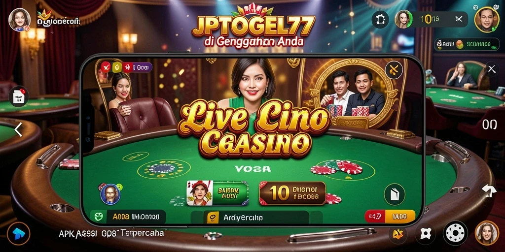 Tampilan gameplay Live Casino JPTOGEL77 yang memukau dan interaktif.
