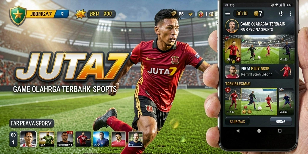 Screenshot gameplay JUTA7 menunjukkan aksi seru dalam pertandingan olahraga.