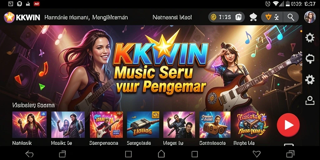 Screenshot gameplay menunjukkan antarmuka aplikasi musik yang menarik.