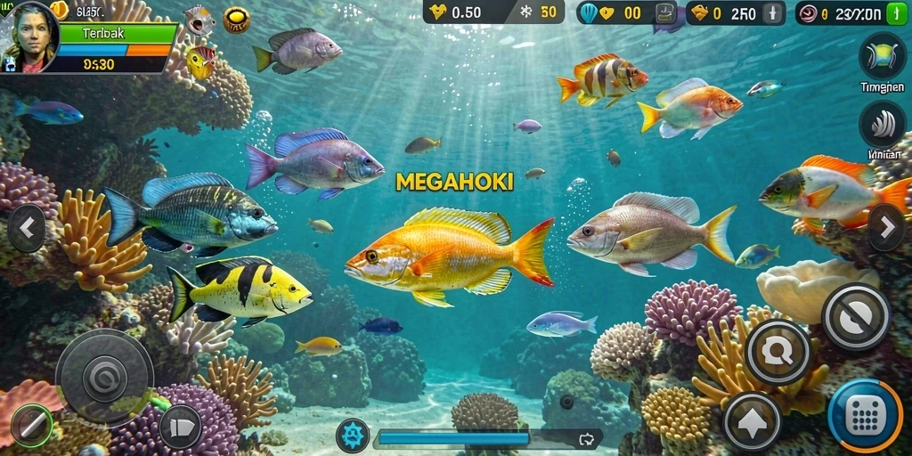 Tampilan gameplay MEGAHOKI yang seru dan menantang.