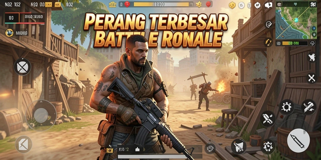 Tampilan aksi seru dari gameplay N32 dalam pertempuran Battle Royale.