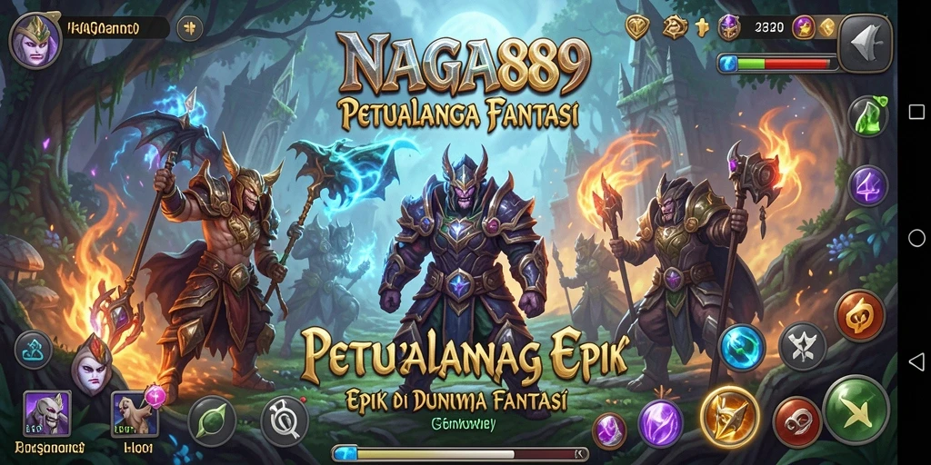 Tangkapan layar NAGA889 menunjukkan aksi pertarungan mendebarkan di dunia fantasi.