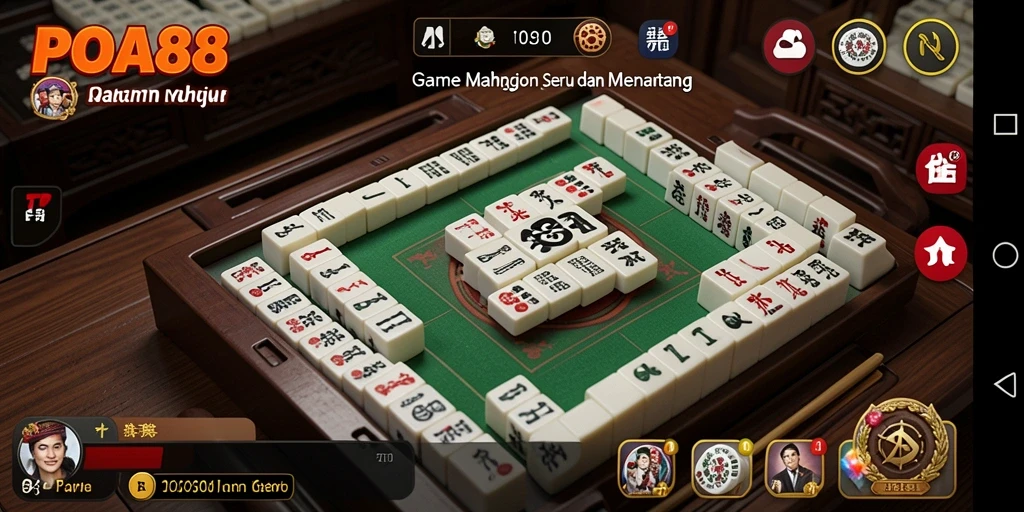 Screenshot utama POA88 menampilkan gameplay Mahjong yang seru.