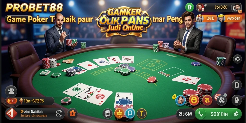 Tampilan menarik dari gameplay poker di PROBET88.