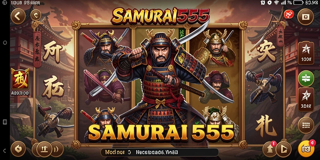 Tampilan gameplay SAMURAI555 yang menegangkan dan penuh warna.