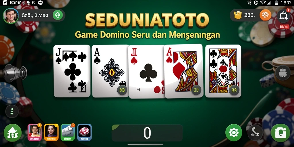 Screenshot gameplay Domino di SEDUNIATOTO yang seru.