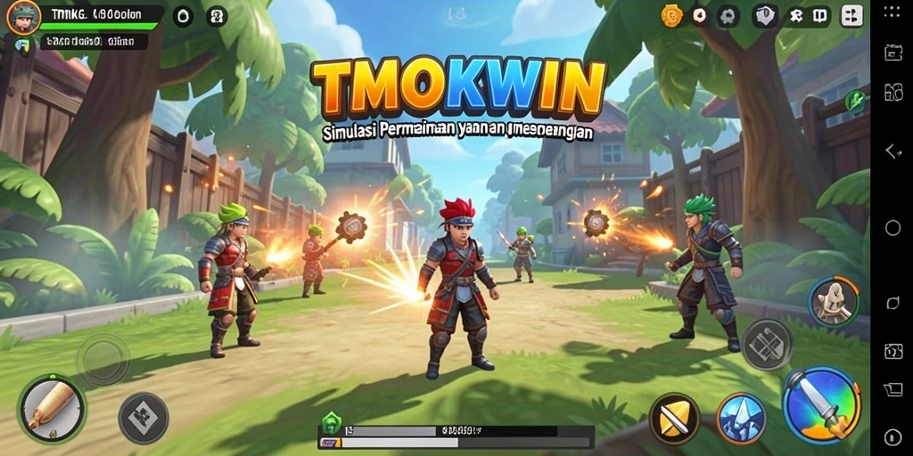 Screenshot gameplay TMOKWIN yang menunjukkan simulasi interaktif yang seru.