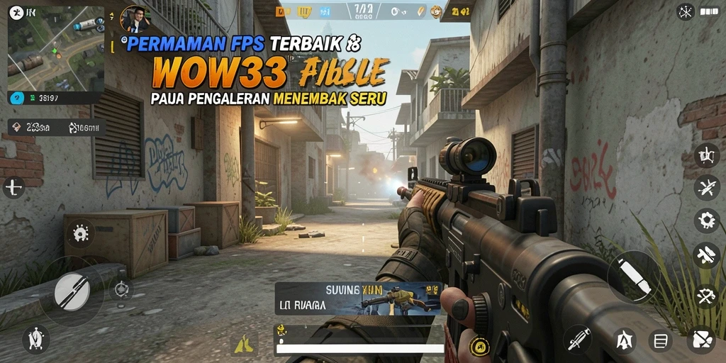Tangkapan layar menunjukkan pertempuran mendebarkan dalam game FPS.
